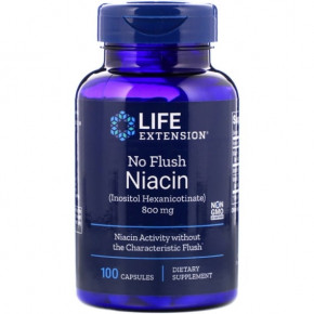 ,   , No Flush Niacin, Life Extension, 800 , 100  (LEX-37310)