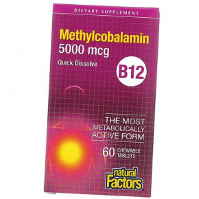  12  Natural Factors Methylcobalamin 5000 60 (36406026)