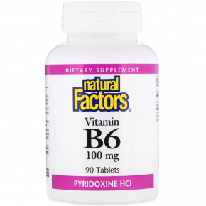 B6,  HCl, Natural Factors, 100 , 90  (NFS-01231)