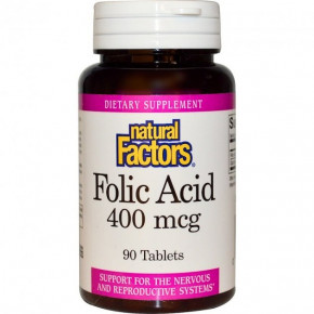 볺  Natural Factors (Folic acid) 400  90  (NFS-01272)