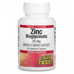   Natural Factors (Zinc Bisglycinate) 25  60  