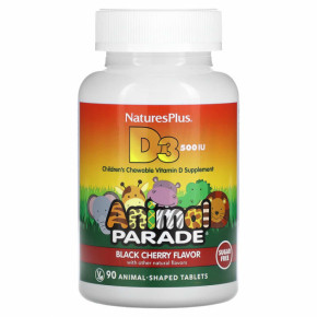  D3    ,   Natures Plus (Vitamin D3, Animal Parade) 500  90  (NAP-29923)