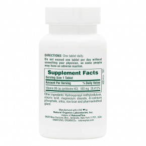 ³ Natures Plus Vitamin B6 500 mg 60  3