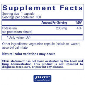   Pure Encapsulations (Potassium Citrate) 180  (PE-01115) 3