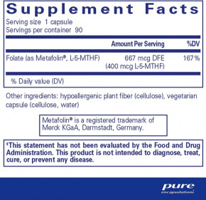  Pure Encapsulations (Folate) 400  90  (PE-01356) 3