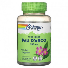  Ē, Pau DArco Inner Bark, Solaray, 550 , 100  (SOR-01440)