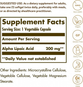 -  Solgar (Alpha-Lipoic Acid) 200  50   (SOL-00058) 8