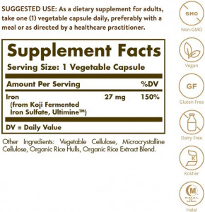  Solgar (EarthSource Food Fermented Koji Iron) 27  60   (SOL-00535) 3