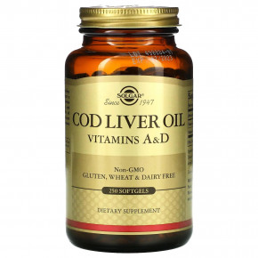    3    Solgar Vitamins A and D3 Cod Liver Oil 1250 /135  250 