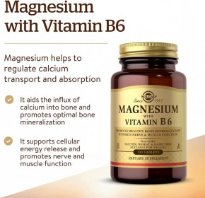    -6 Solgar (Magnesium With Vitamin B6) 133/8  100  4