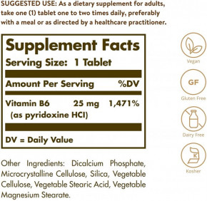 ³ 6 Solgar (Vitamin B6) 25  100  (SOL-03082) 5