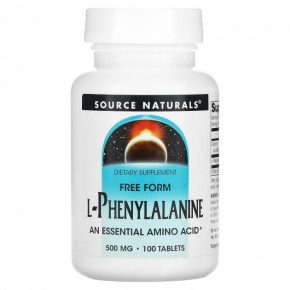 L-, L-Phenylalanine, Source Naturals, 500 , 100  (SNS-00161)