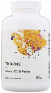  HCL     Thorne Research (Betaine HCL Hydrochloric Acid Pepsin) 225  (THR-41502)