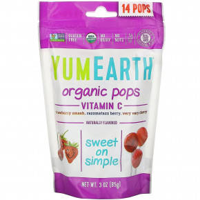          YumEarth (Organic Pops Vitamin C Strawberry Smash Razzmatazz Berry Very Very Cherry) 14   85 