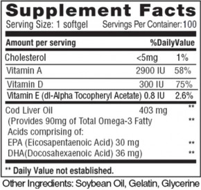    Earths Creation (Cod Liver Oil) 100  3