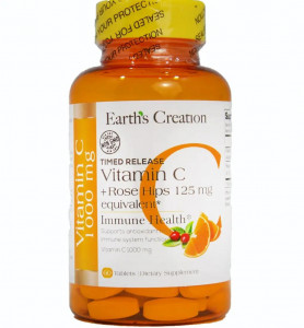 ³    Earths Creation Vitamin C with Rose Hips Timed Release 1000  60 