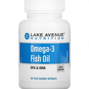 -3   Lake Avenue Nutrition (Omega-3 Fish Oil) 1250  30 