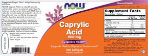    NOW Caprylic Acid 600 mg 100   3