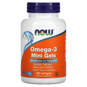  NOW Omega-3 Mini Gels 180  