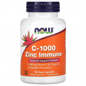  NOW Vitamin C-1000  Zinc Immune 90  