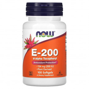  NOW Vitamin E-200 D-Alpha Tocopheryl 100  