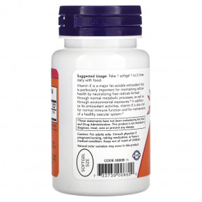  NOW Vitamin E-200 with Mixed Tocopherols 100   4