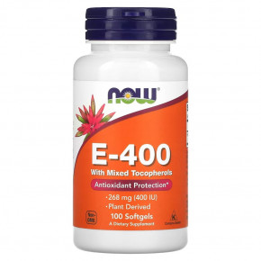  NOW Vitamin E-400 with Mixed Tocopherols 100  