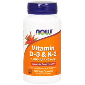 ³ 3  K2 Now Foods (Vitamin D3 & K2) 1000  / 45  120   (NOW-00369)