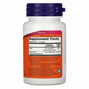 ³ B12  볺  Now Foods (Vitamin B-12 Folic Acid) 1000  100  (NOW-00466) 3