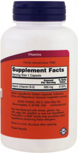 ³  Now Foods Niacin 500mg 100 caps 3