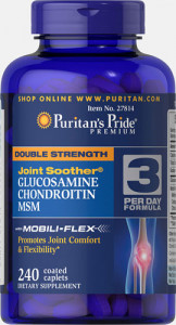  Puritan's Pride Double Strength Glucosamine, Chondroitin & MSM 240   