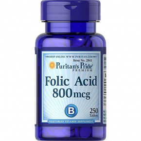  Puritan's Pride Folic Acid 800mcg - 250tabs