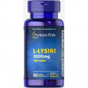  Puritan's Pride LLysine 1000 mg 60 Caplets