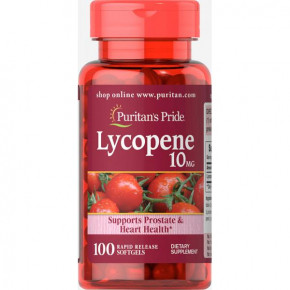  Puritans Pride Lycopene 10mg - 100caps 100-42-1865910-20