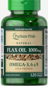   , Natural Flax Oil, Puritans Pride, 1000 , 120  (PTP-10102)