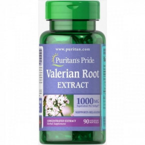  , Valerian Root, Puritans Pride, 1000 , 90  (PTP-11328)