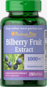 , Bilberry, Puritans Pride, 1000 , 180  (PTP-11429)