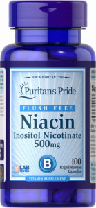   , Flush Free Niacin, Puritans Pride, 500 , 100  (PTP-11661)