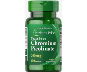    , Chromium Picolinate Yeast Free, Puritans Pride, 200 , 100  (PTP-16390)