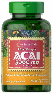   , Triple Strength Acai, Puritans Pride, 3000 , 120  (PTP-27378)