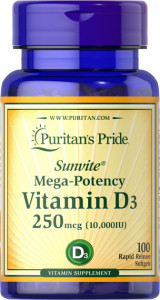 ³ 3 Puritans Pride (Vitamin D3) 10000  100  (PTP-35872)