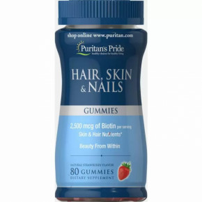   ,   , Hair, Skin & Nails Gummies, Puritans Pride, 80  (PTP-54948)