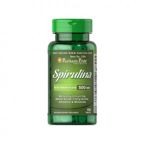  Puritans Pride Spirulina 500mg - 200tabs. 100-48-2483731-20