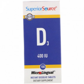  D3, MicroLingual,Superior Source, 400 , 100 