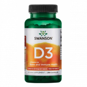  Swanson D3 High Potency Vitamin 1000iu 250caps