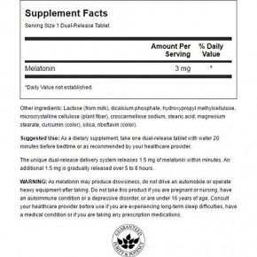   Swanson Melatonin-Dual-Release 3mg - 60tabs 4