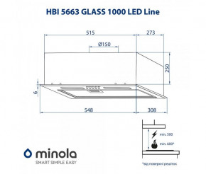   Minola HBI 5663 IV GLASS 1000 LED Line 12