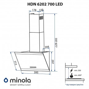  Minola HDN 6202 WH/INOX 700 LED 3