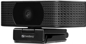 - Sandberg Webcam Pro Elite 4K UHD (IMX258) Autofocus USB-A/USB-C (134-28) 3