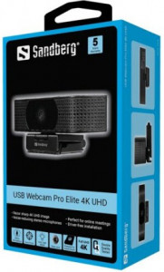 - Sandberg Webcam Pro Elite 4K UHD (IMX258) Autofocus USB-A/USB-C (134-28) 6